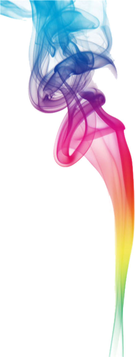 a rainbow colored smoke on a white background