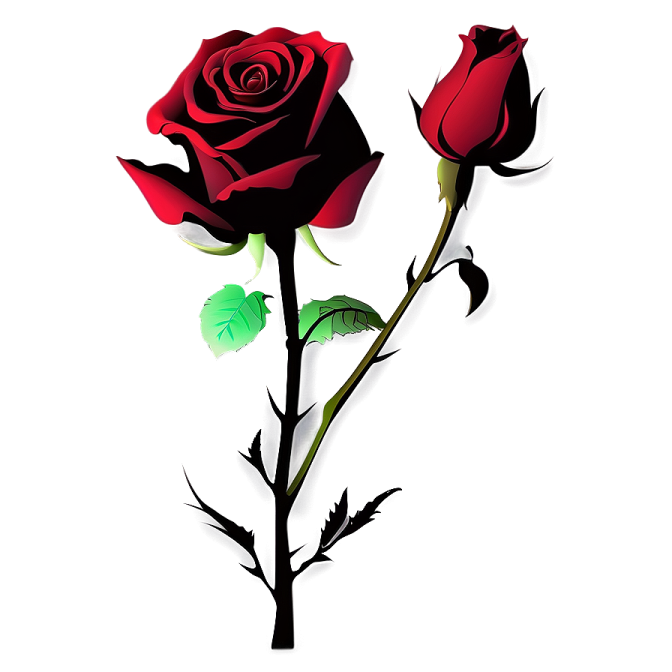 two red roses on a white background