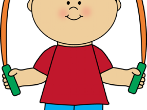 a boy with a skipping rope in his hands