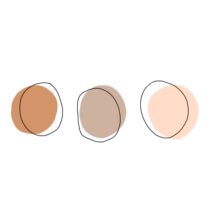 three different shades of the same shade