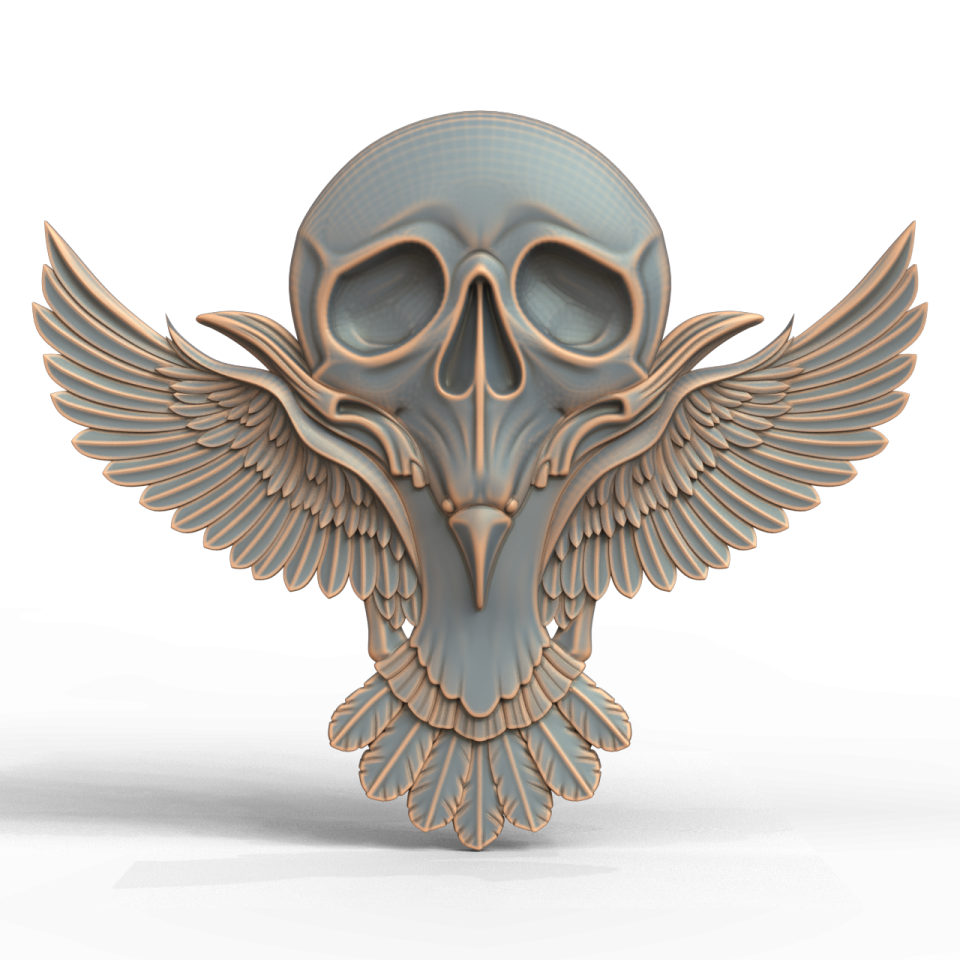 an image of a skull with wings
