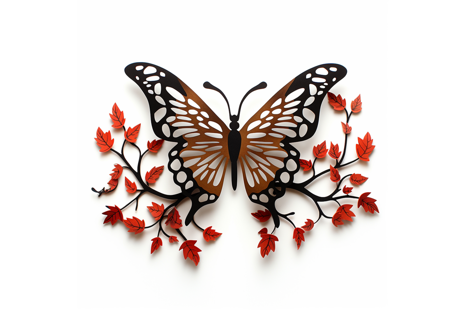 a clock with a butterfly on it's face