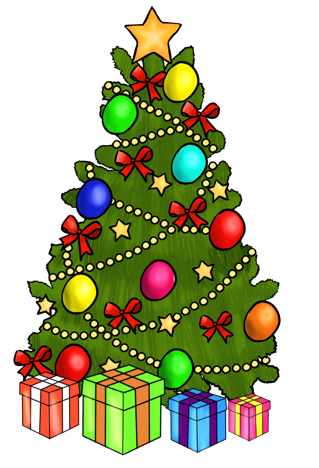 a christmas tree with presents on it