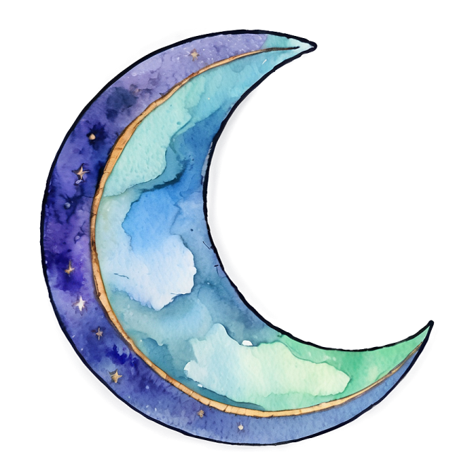 a watercolor painting of the moon