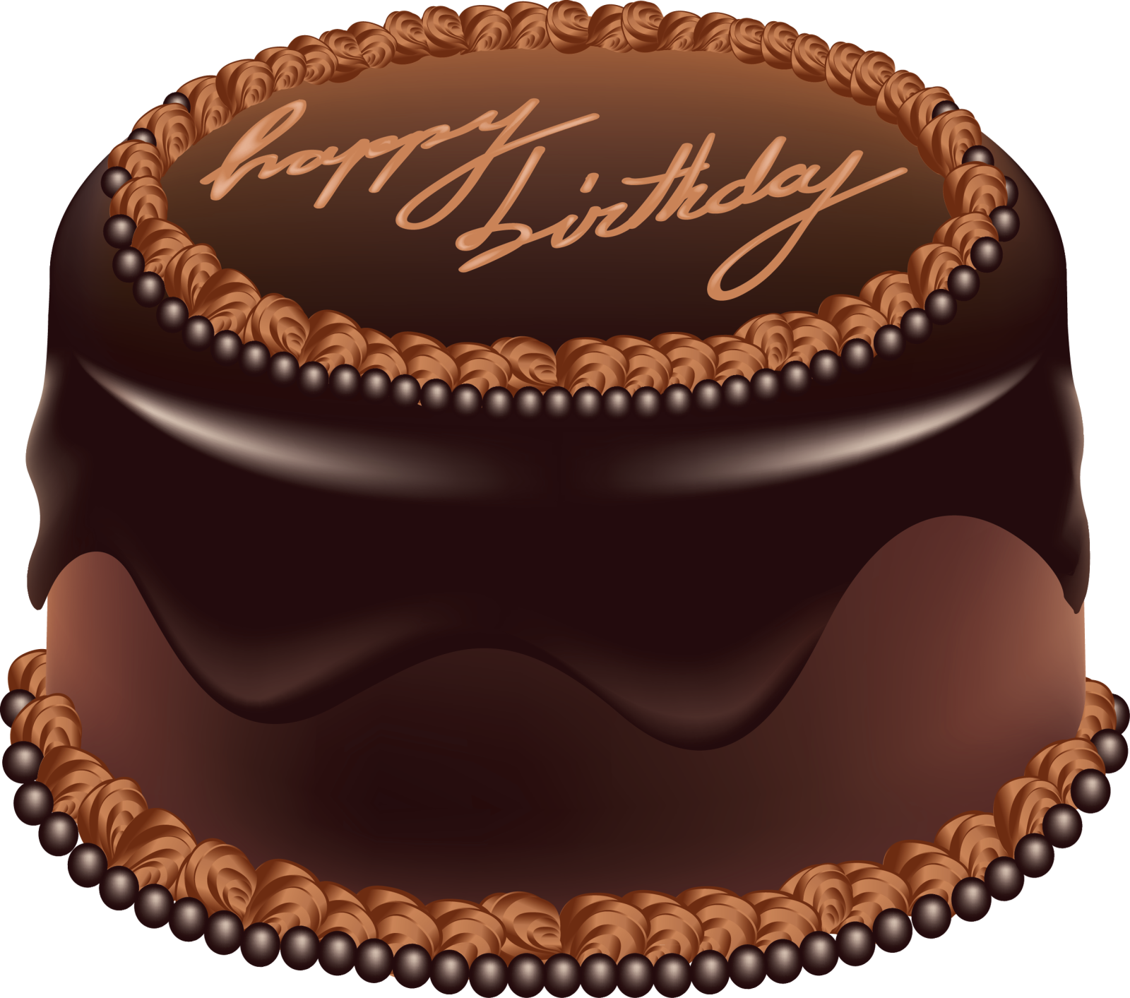 a chocolate cake with the word happy on it