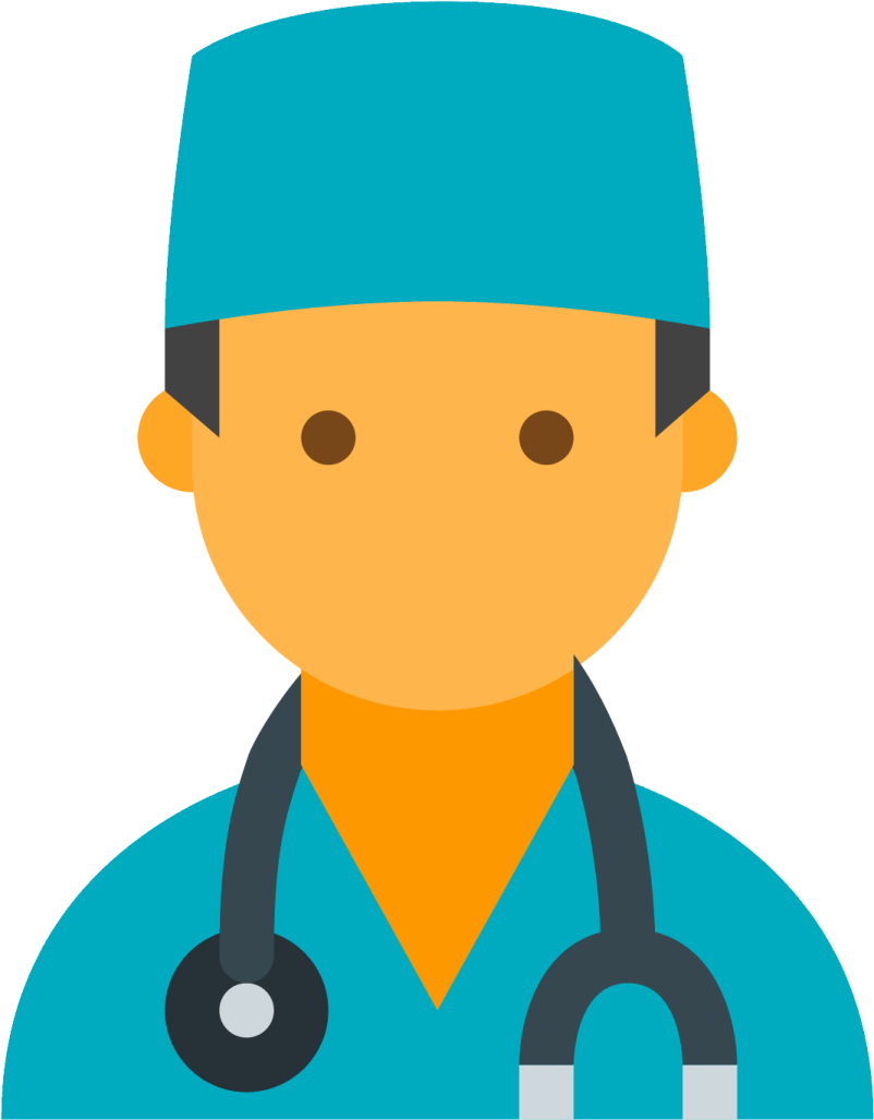 a doctor with a stel on his head