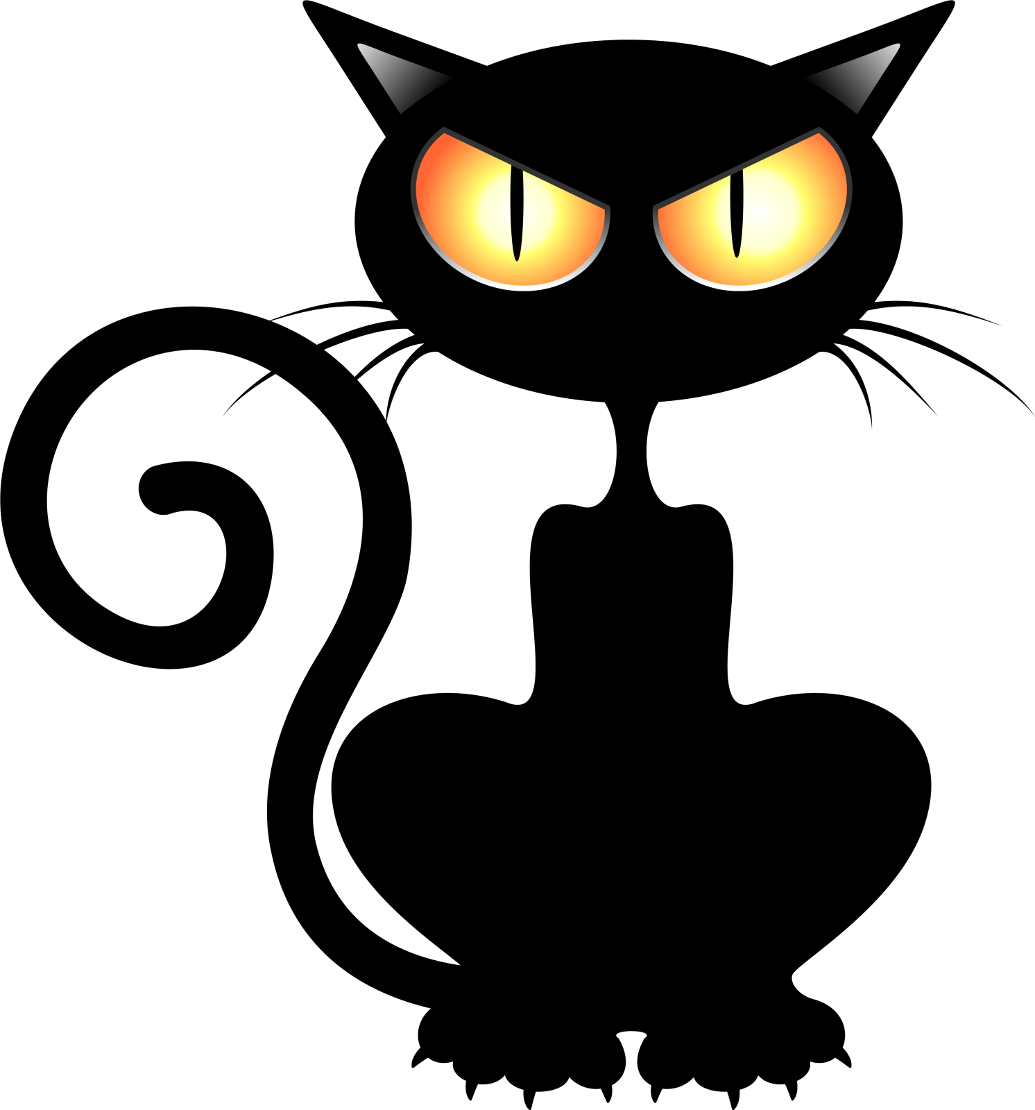 a black cat with glowing eyes