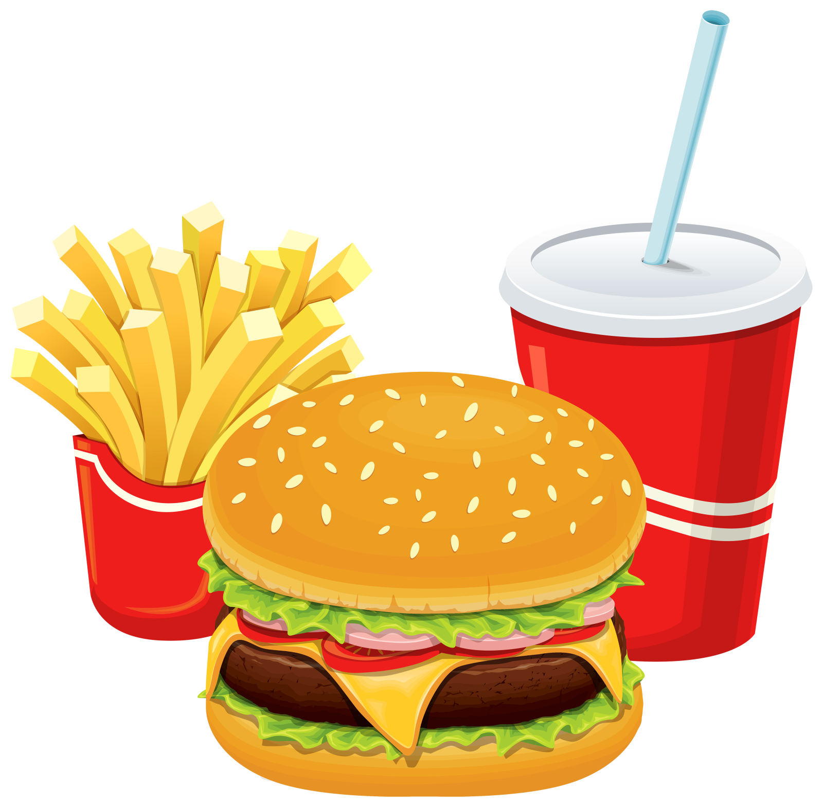 a hamburger and french fries with a drink