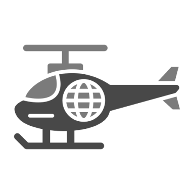 a helicopter icon on a white background