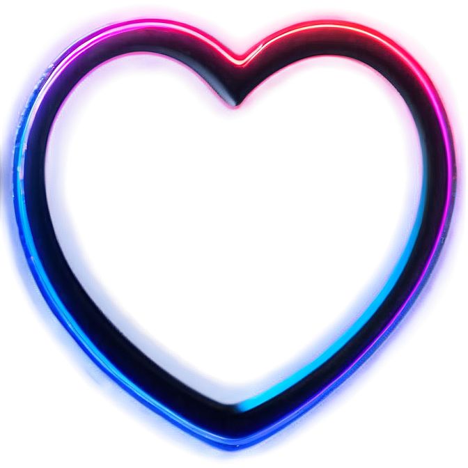 a heart shaped neon sign on a white background
