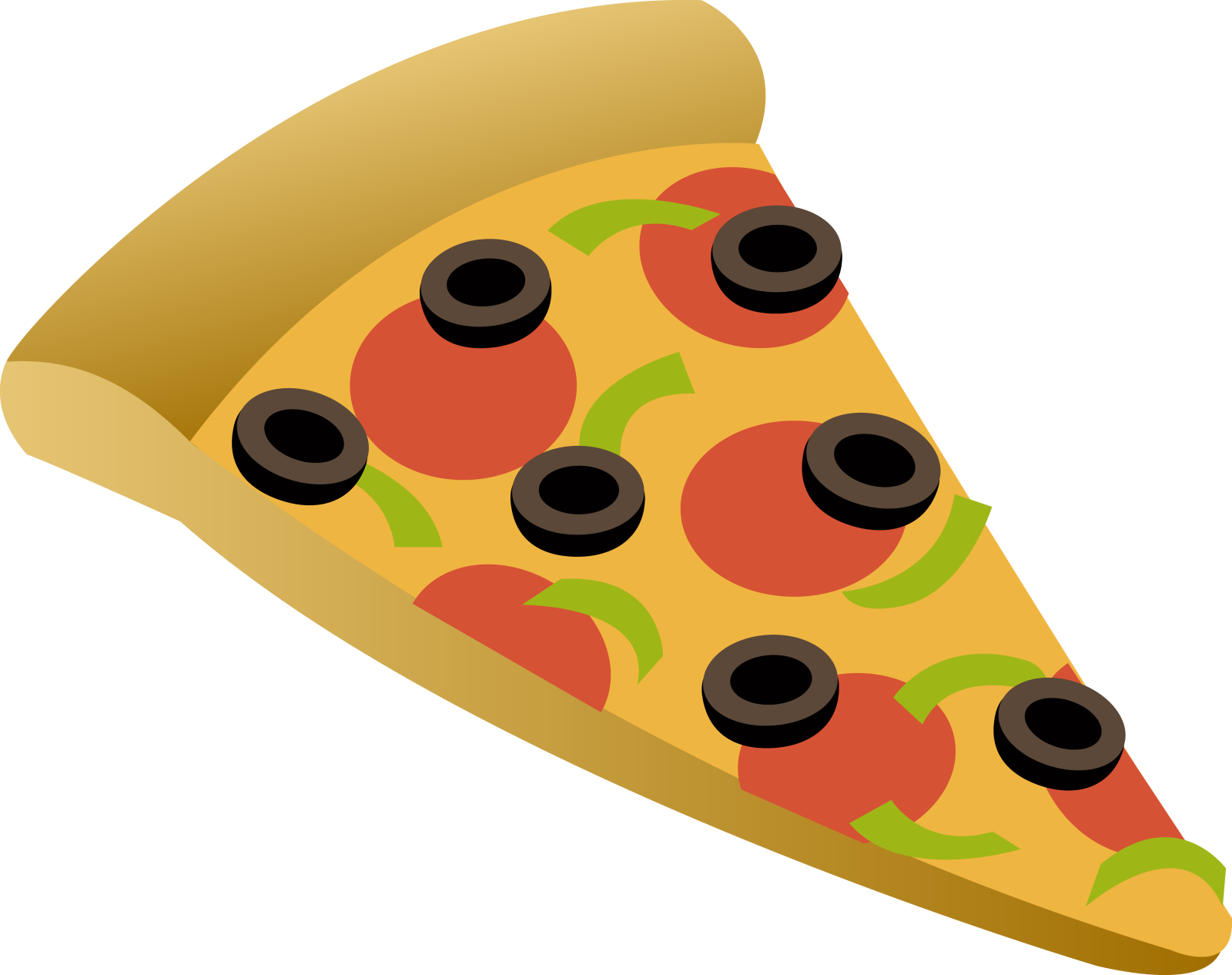 a slice of pizza with olives on it