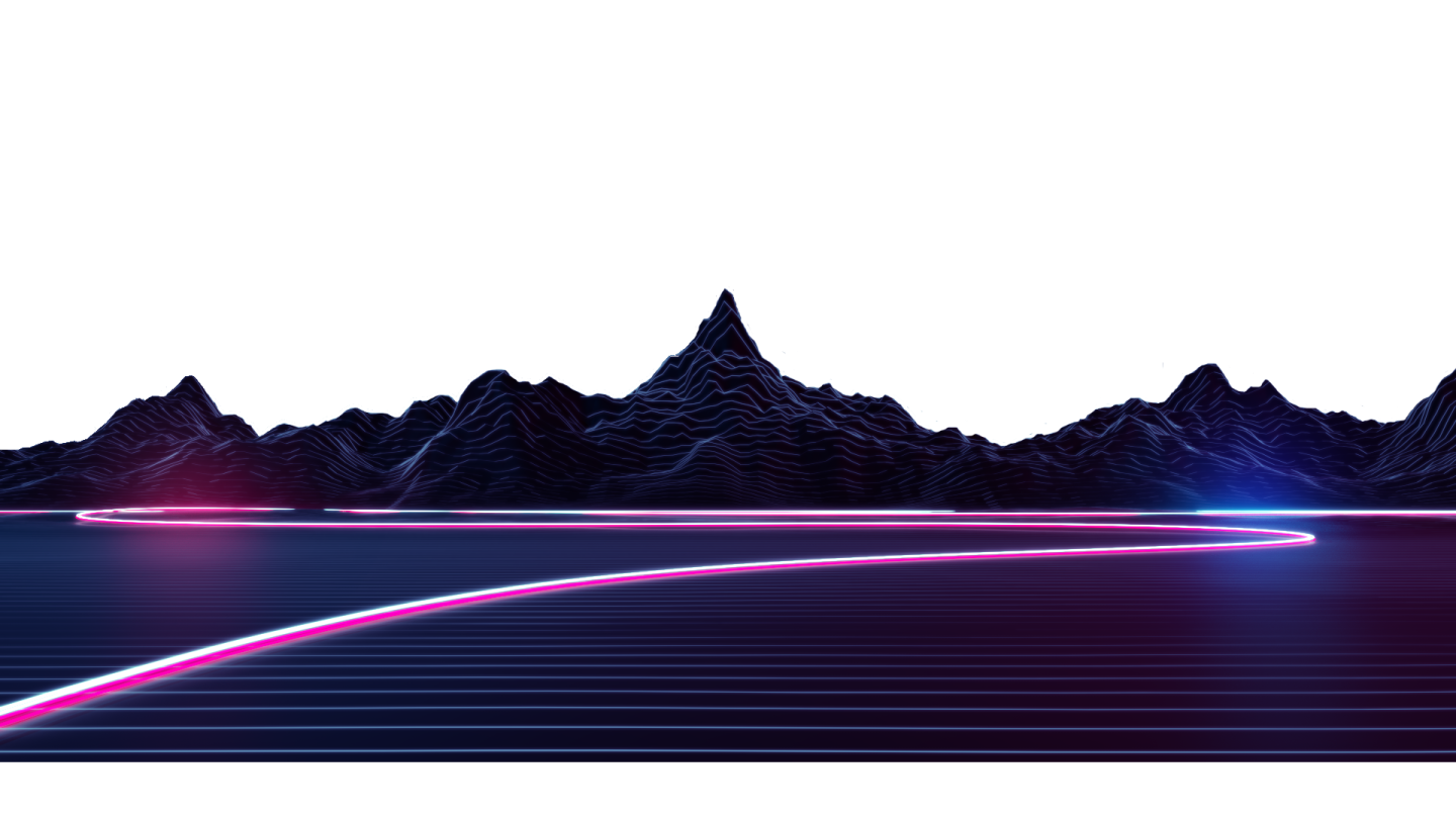 a computer screen with mountains in the background