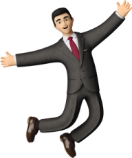 a man in a suit and tie is jumping