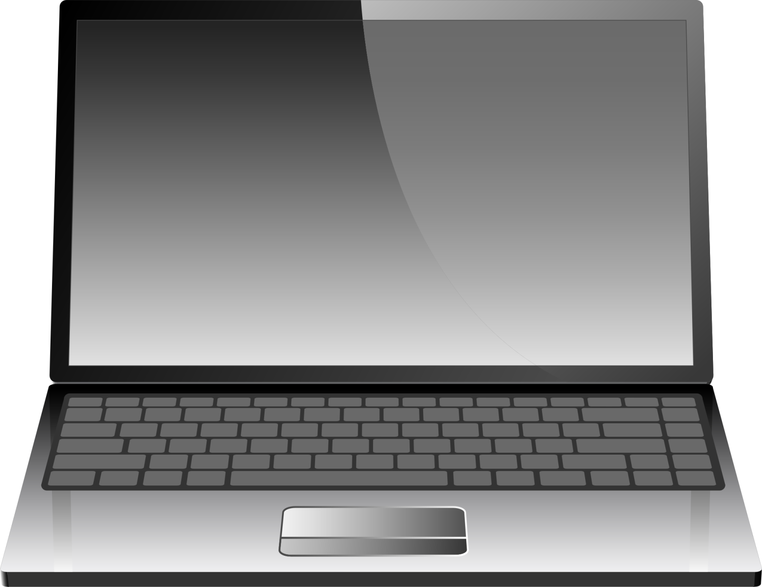 a laptop computer with a blank screen