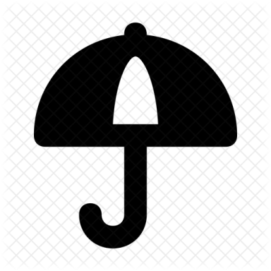a black and white silhouette of an umbrella
