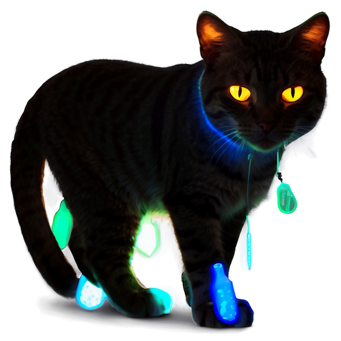 the cat is black