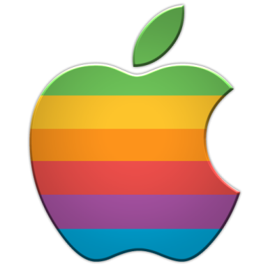 a rainbow apple logo