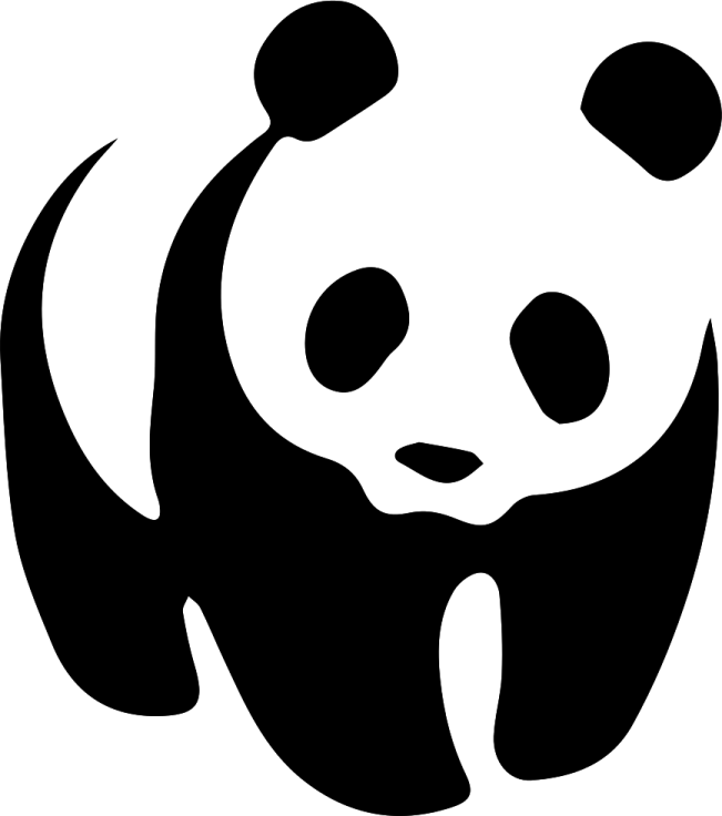 a black and white panda bear icon
