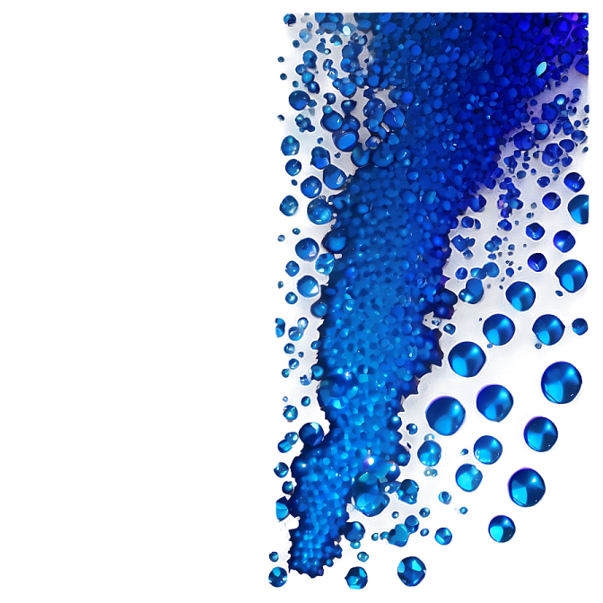 blue bubbles on a white background