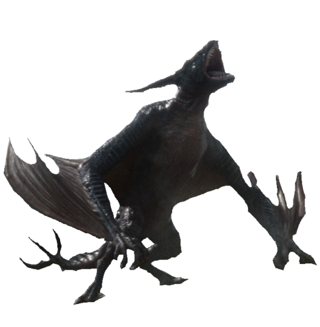 a black dragon with its wings spread out