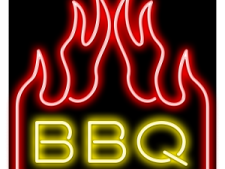 a neon sign that says bbq