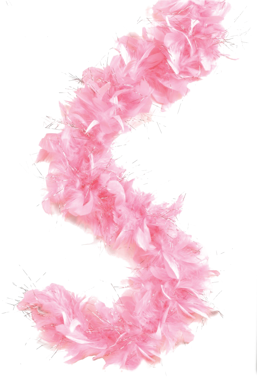 a pink number 3 made out of feathers
