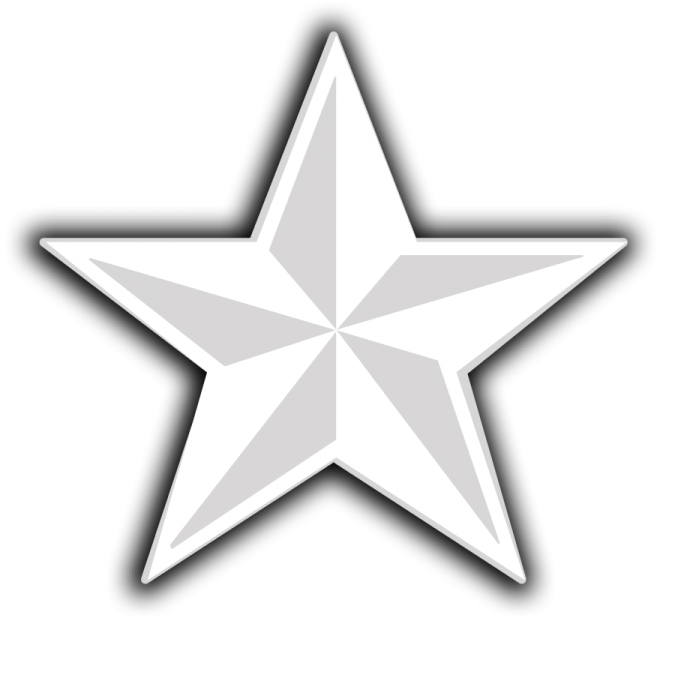 a white star with a black outline