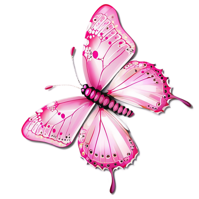 a pink butterfly on a white background
