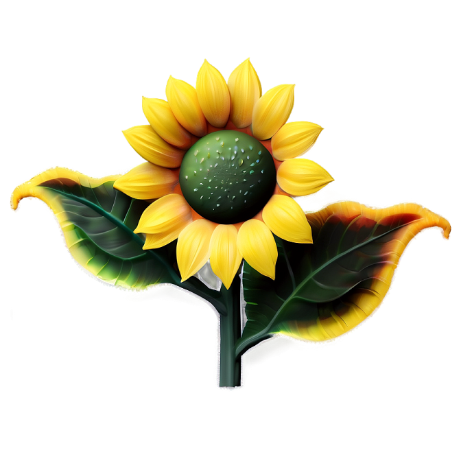 a yellow sunflower on a white background