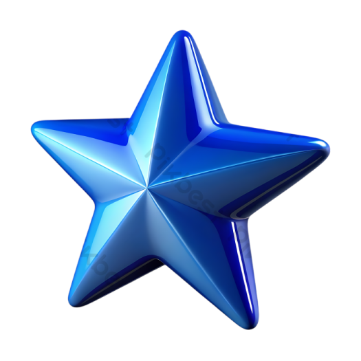 a blue star on a white background