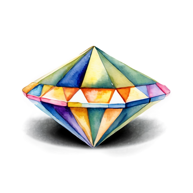 a watercolor painting of a diamond