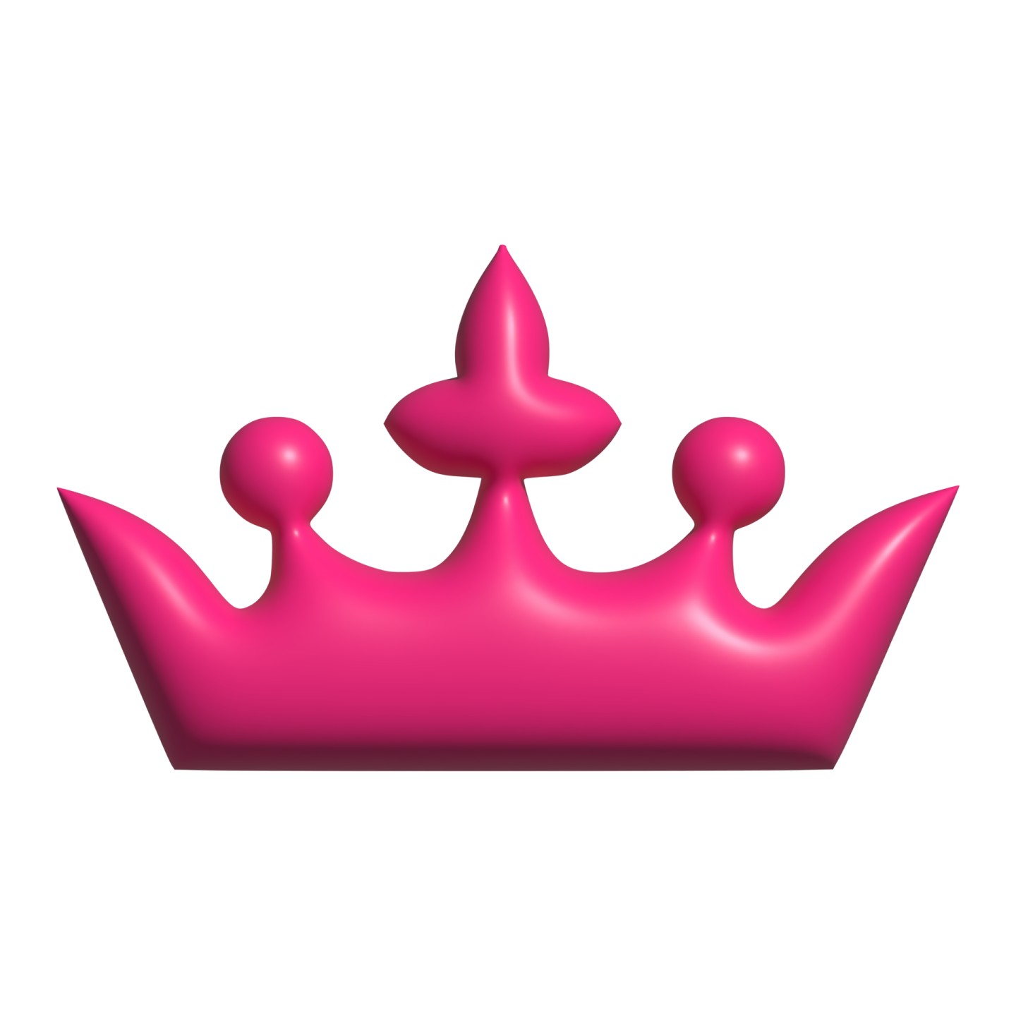 a pink crown on a white background