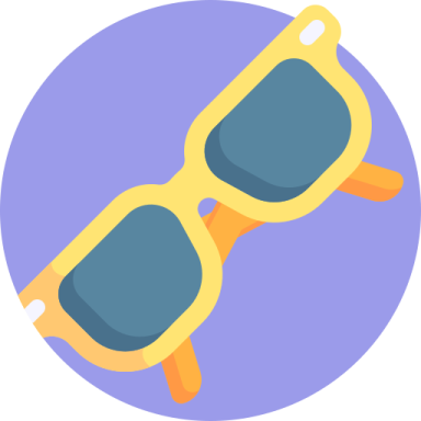 a pair of sunglasses on a purple background