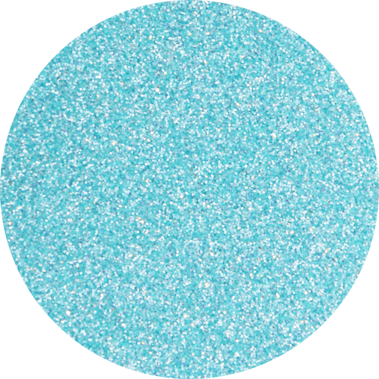 a blue glitter ball on a white background