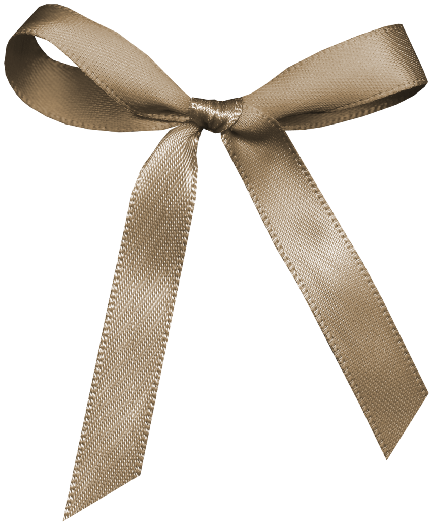 a brown ribbon tied to a white background