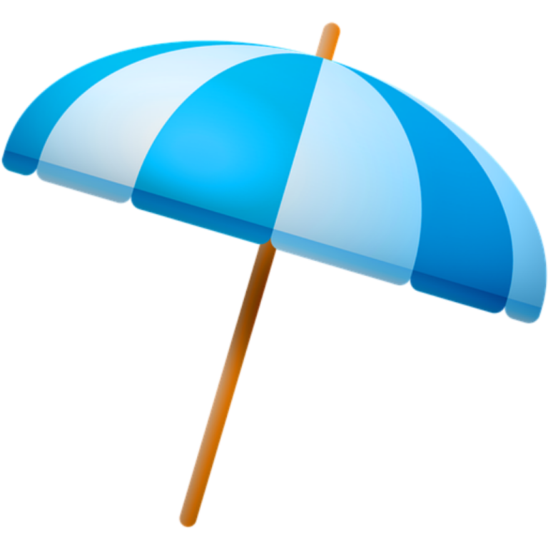 a blue umbrella on a white background