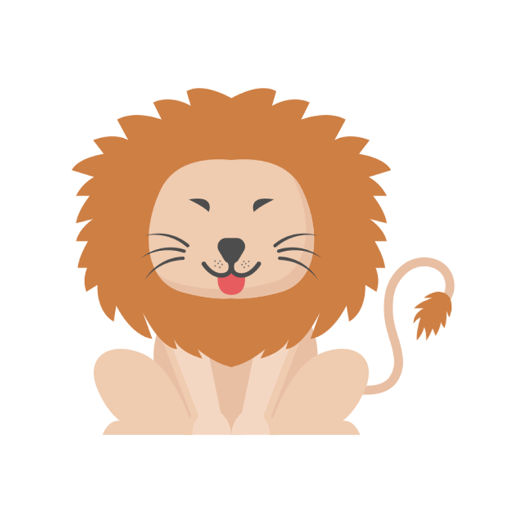 an illustration of a lion with its mouth open
