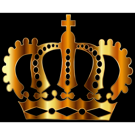 a gold crown with a cross in the middle