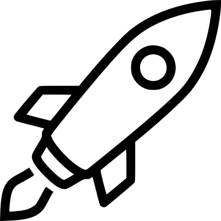 a black and white image of a rocket