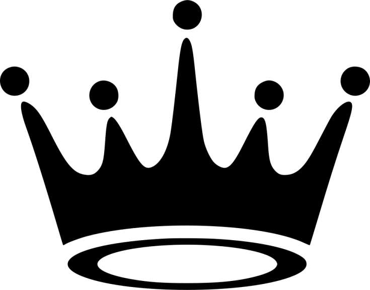 a black crown on a white background