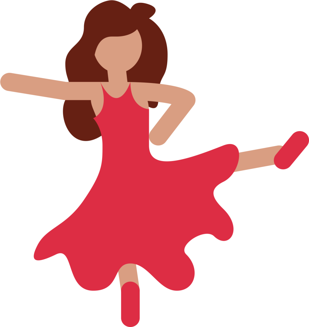 a woman in a red dress is dancing