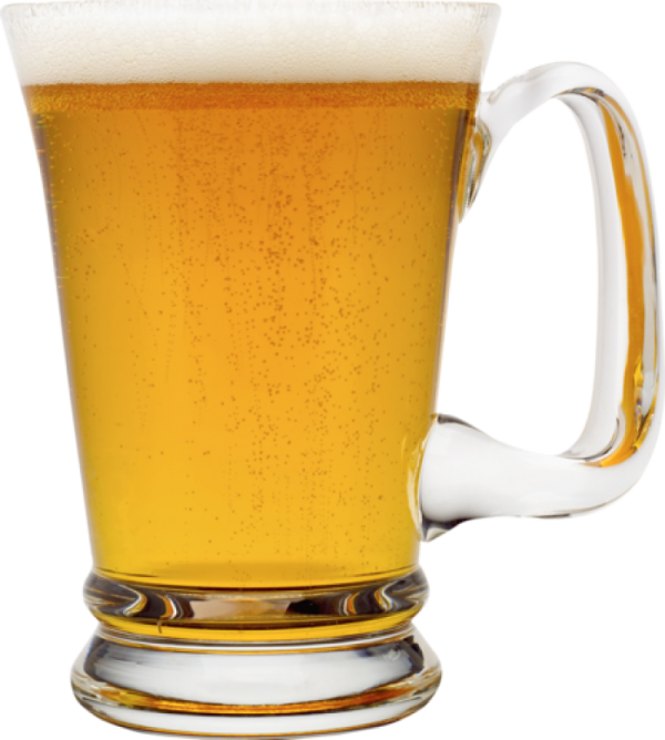 a glass of beer on a white background