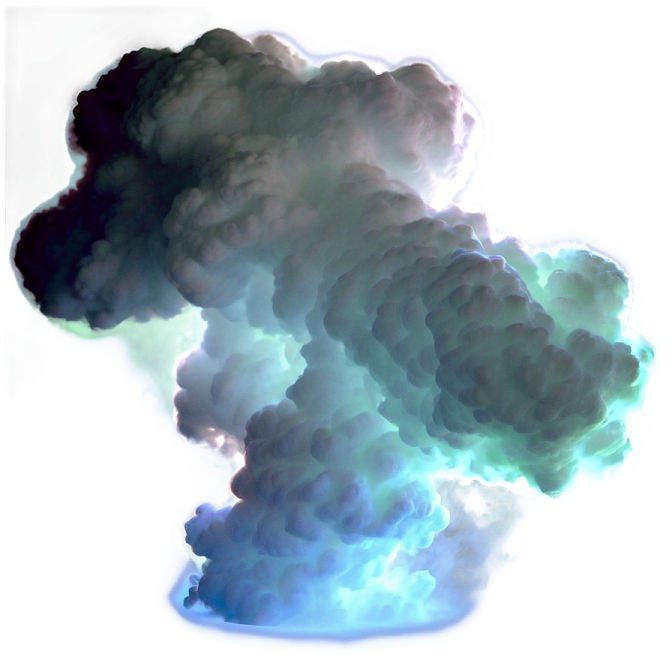 a black and blue cloud is in the air