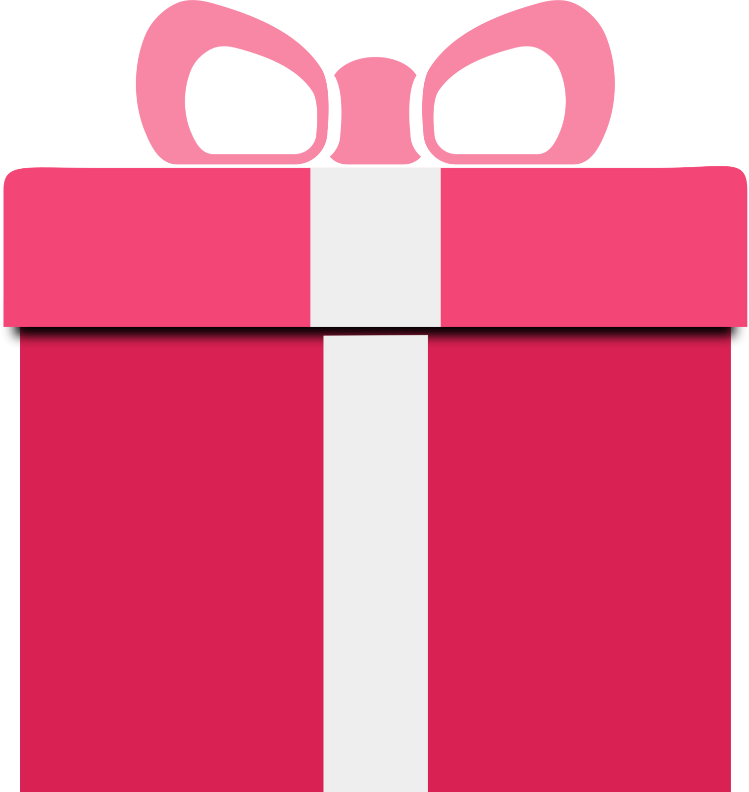 a red and white gift box with a bow