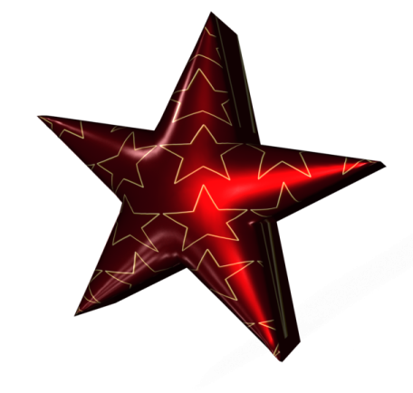 a red star with gold stars on it