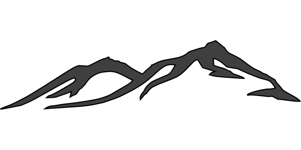 a black and white silhouette of mountains