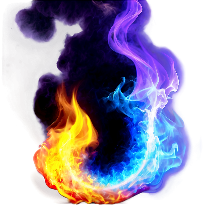 a colorful fire on a white background