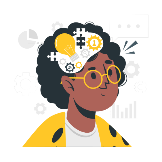 a woman with glasses and gears on her head