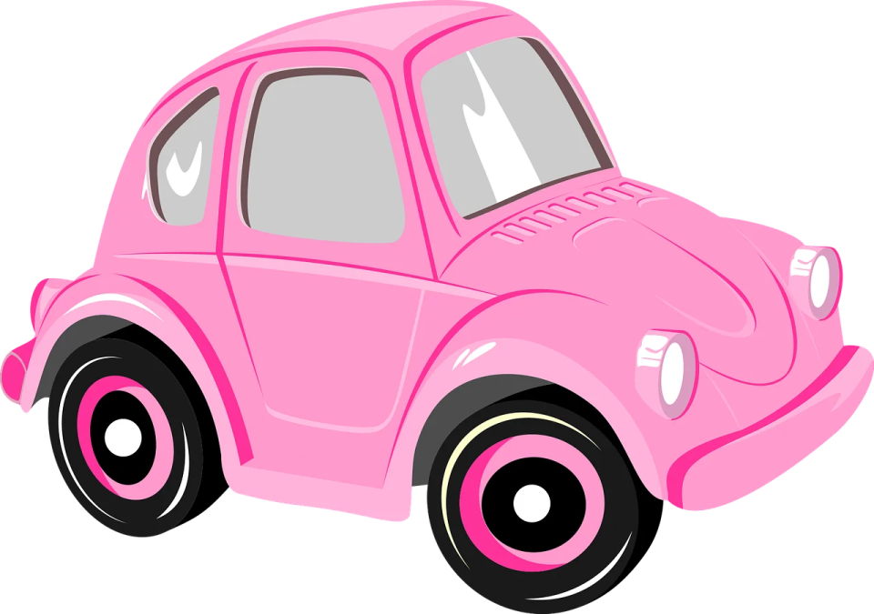 a pink car