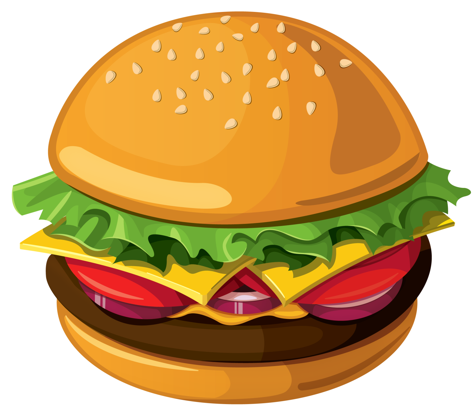 a hamburger with cheese, tomato and lete